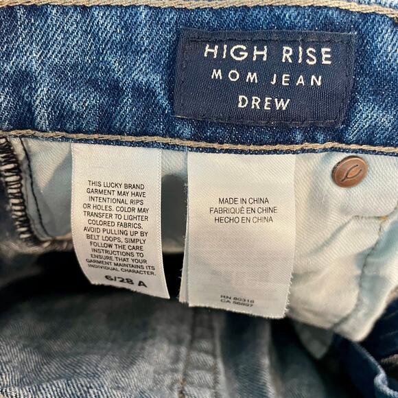 Lucky Brand Drew High Rise Mom Jeans size 6 / 28 Distressed Ankle - Picture 10 of 10